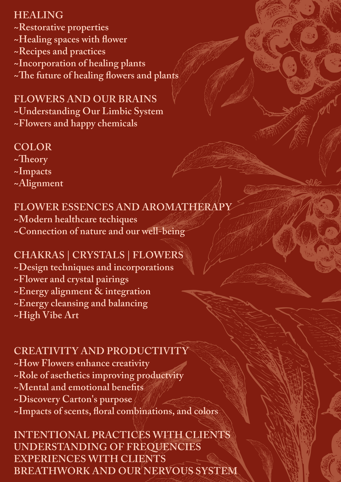 Aesthetically and Energetically: Floral Healing Master-Course